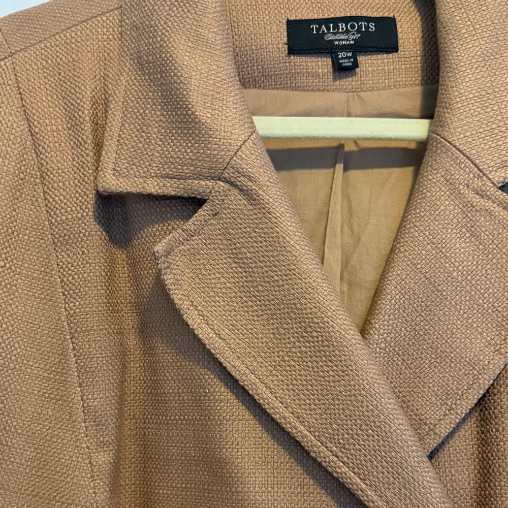 Talbots Tan Double-Breasted Blazer - image 5